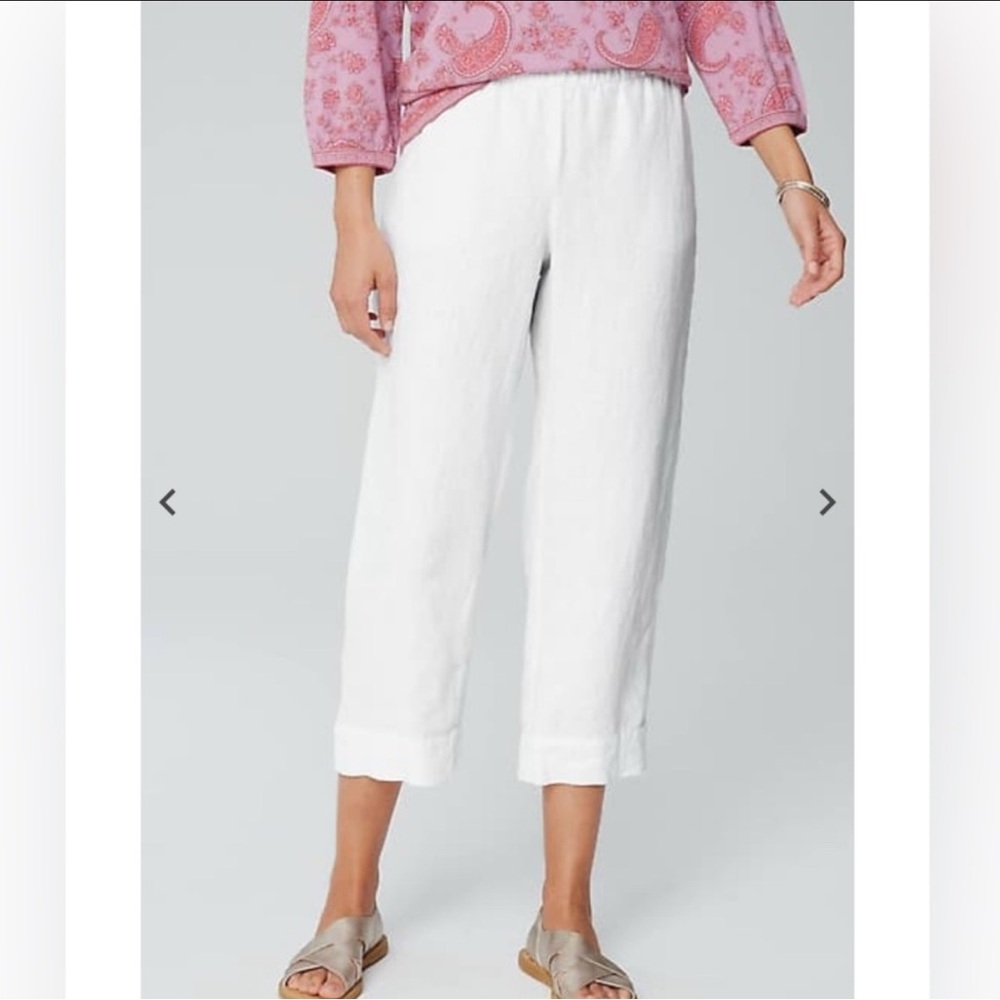 J Jill Pure Jill Linen Trapunto-Stitched Crop Pant